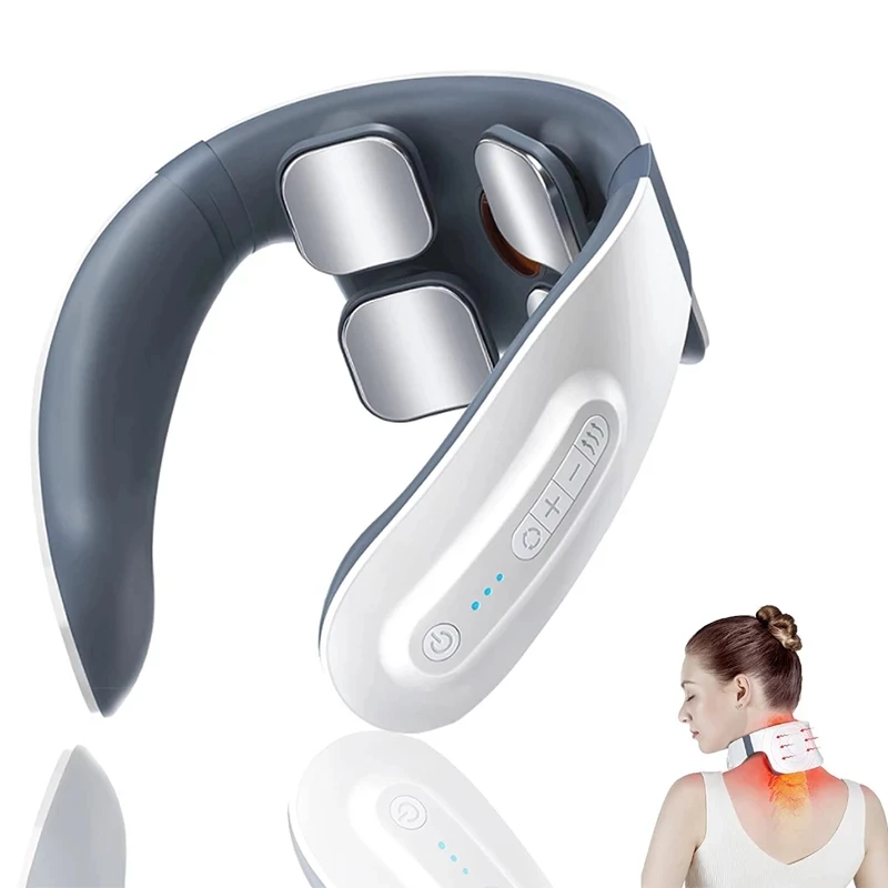 Automatic 4 Head Heating Neck Massager Heat Deep Kneading Massage for