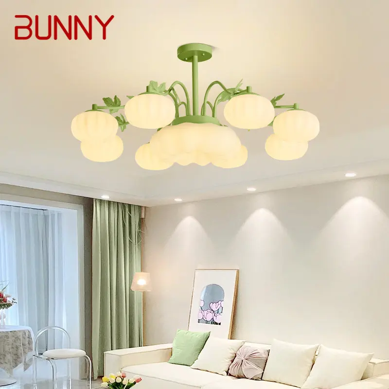 

BUNNY Modern LED Ceiling Chandelier Fixtures Creative Design Green Pendant Lamp for Home Bedroom Living Room Decor