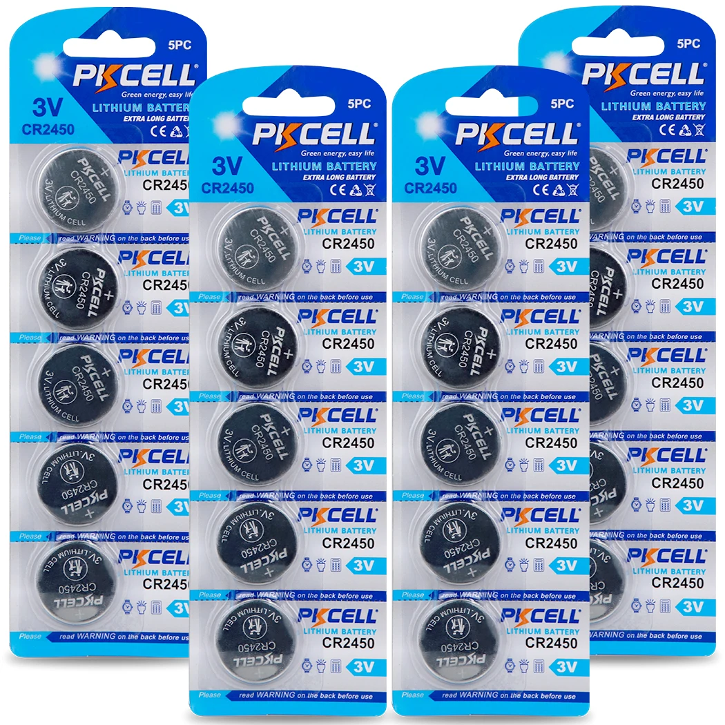 10/20/50/100/200PC CR2450 Watche Button Cell Battery ECR2450 DL2450 BR2450  3V Lithium Batteries For Toys Calculators