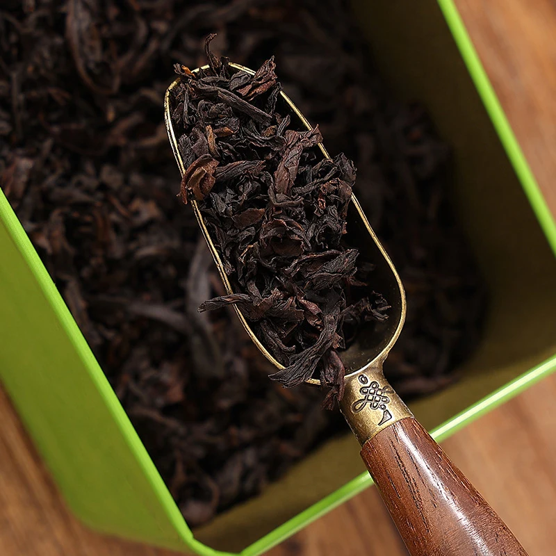 1 Pc Sandalwood Handle Alloy Teaspoon Small Tea Scoop Kung Fu Ceremony Accessories tea spoons