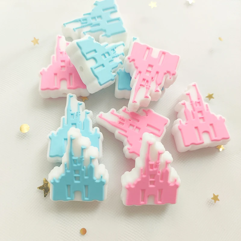 10pcs 실리콘 베이비 비즈 미니 하우스 치아 비즈 DIY 젖꼭지 목걸이 펜던트 장난감 BPA 무료  액세서리