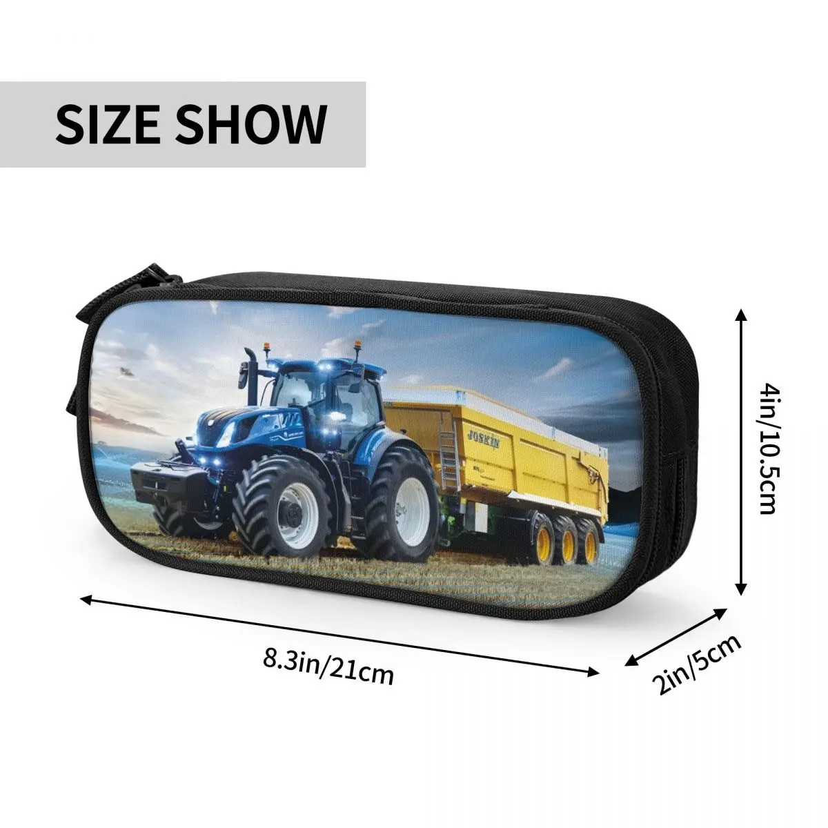 소년 소녀를위한 사용자 정의 농장 트랙터 연필 케이스 대형 스토리지 펜 가방 상자 학교 액세서리