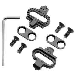 Premium Mountain Bike Shoe Cleats - Multi - Release Steel Cycling Clips Set (Black)