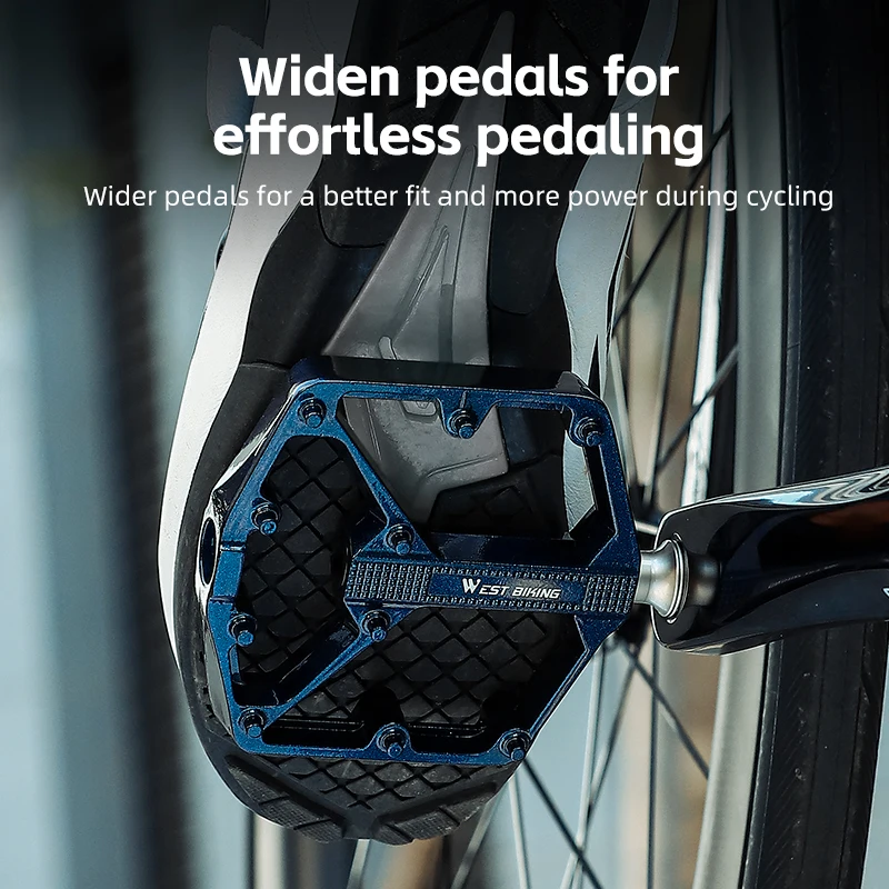 WEST BIKING – pédales de vélo colorées à 3 roulements, légères, en alliage d'aluminium, résistantes à l'usure, antidérapantes, pour vtt et vélo de route  18