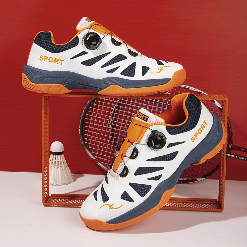 2024 Brand New Carbon Plate Rotating Buckle Badminton Shoes for Men Breathable Wear-Resistant And Anti-slip Table Tennis Shoes 5
