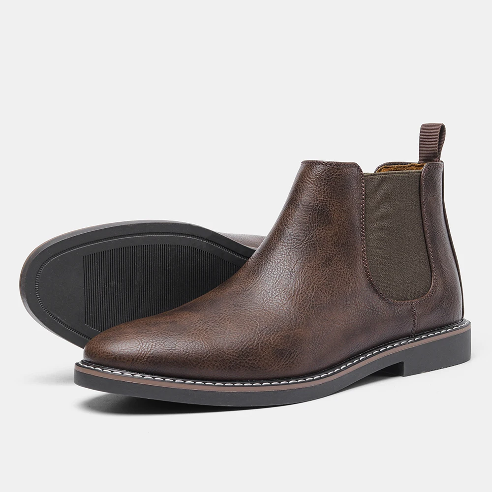 40-46 Retro Men Chelsea Boots Brand Comfortable Leather Boots Fashion Casual #KD5237