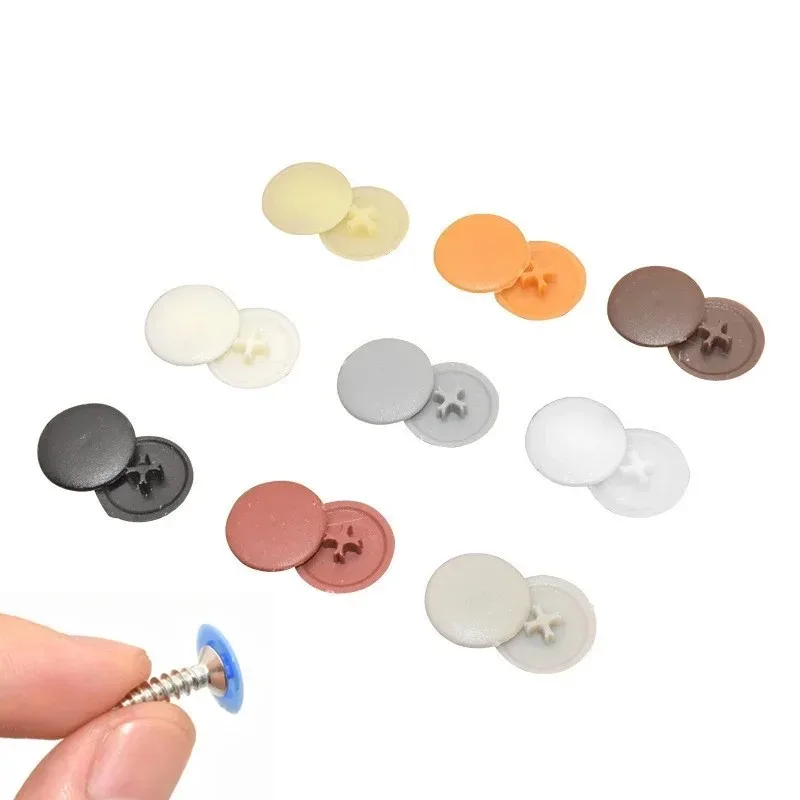 100 Pcs/bag Plastic Nuts Bolts Covers Exterior Protective Caps Practical Self-tapping Screws Decor Cover Furniture Hardware