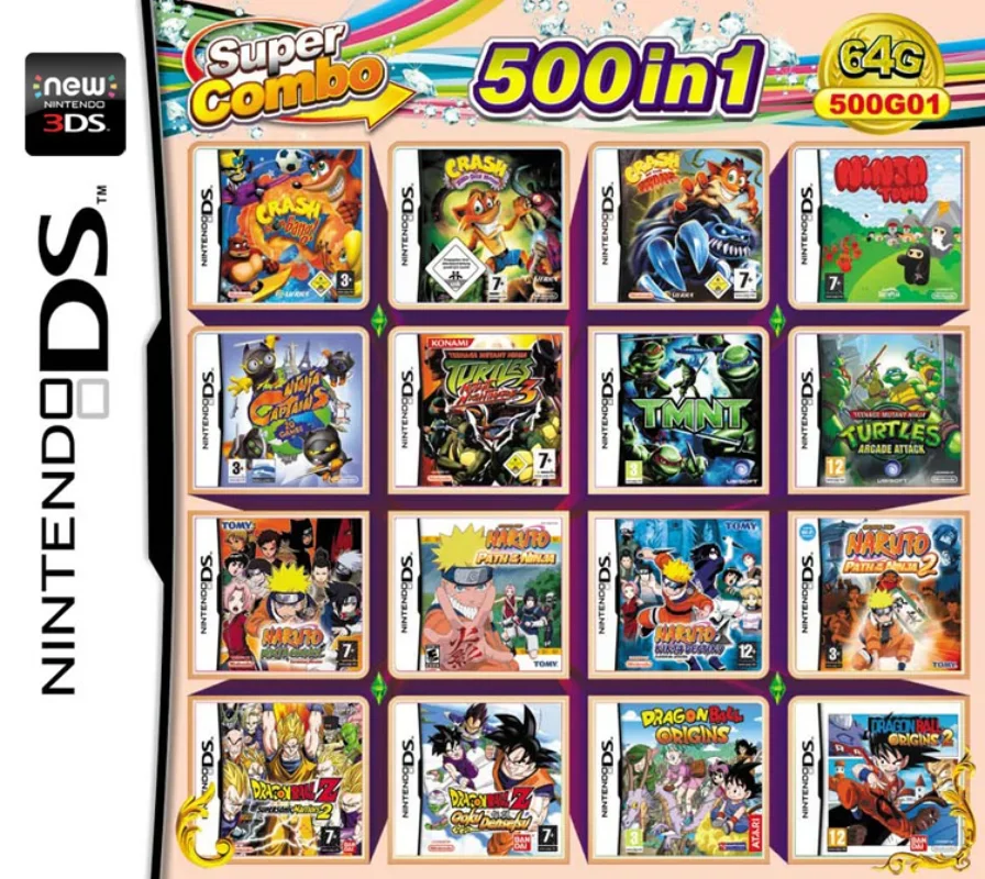 3Ds tarjeta de juego 482in1 juego de colección para Nintendo 3DS NDS DS DSI  Zelda Pokemon