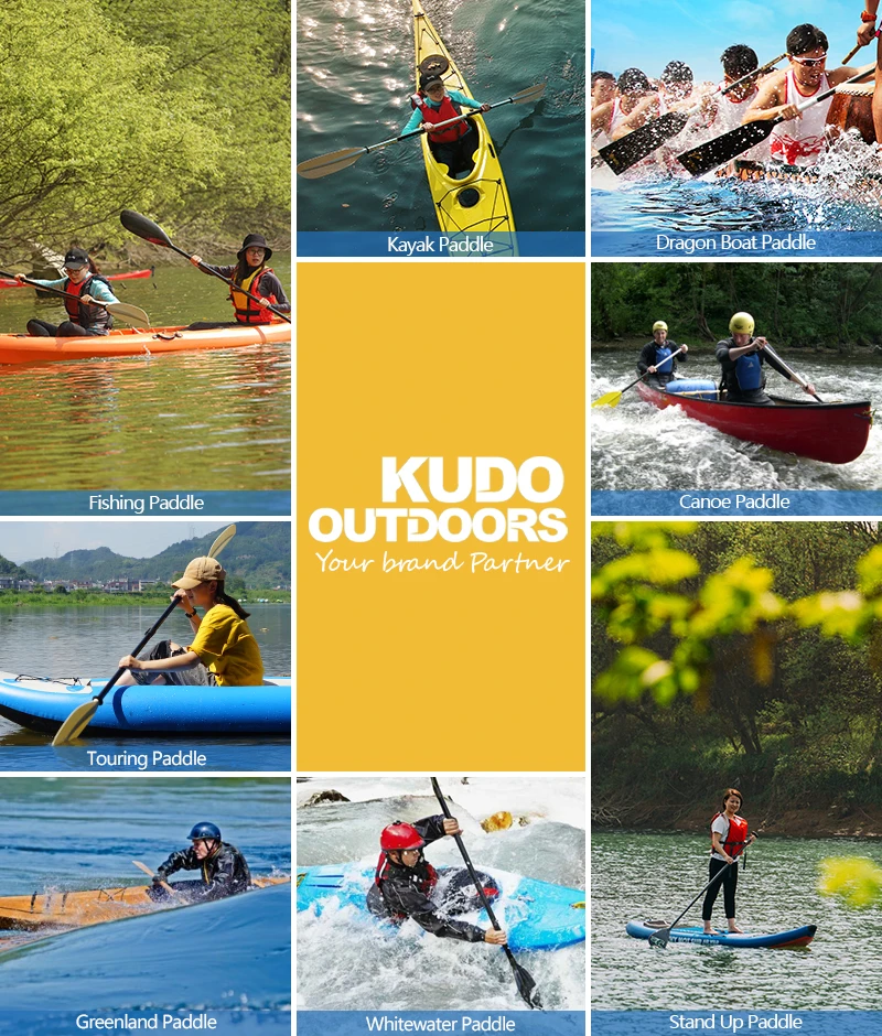 Kudo im Freien Bambus Stand Up Paddle Surf Kohle faser Sup Paddel