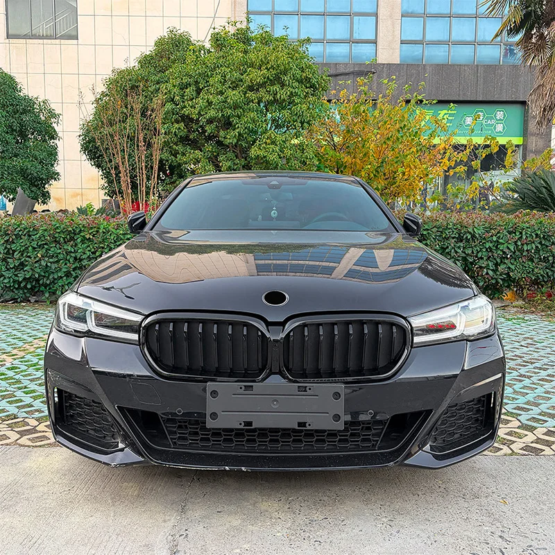 BMW 5 시리즈 G30 G31 2021-2023 고품질 ABS 싱글 라인 & 더블 라인 키드니 그릴 자동차 앞 범퍼 그릴 글로시 블랙