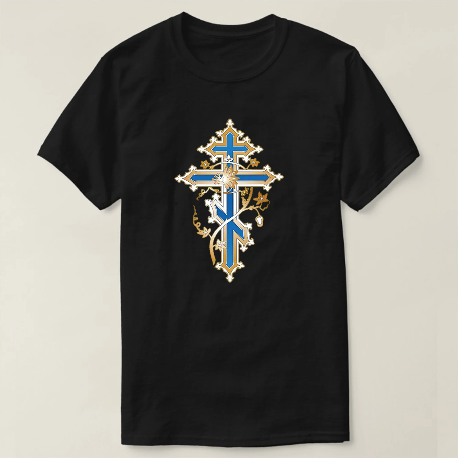 

Ukrainian Orthodox Church Cross T Shirt New 100% Cotton Short Sleeve O-Neck T-shirt Casual Mens Top