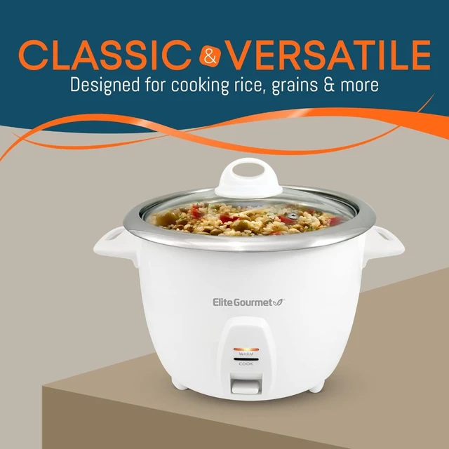 Elite Gourmet ERC-2010 Electric Rice Cooker with Stainless Steel