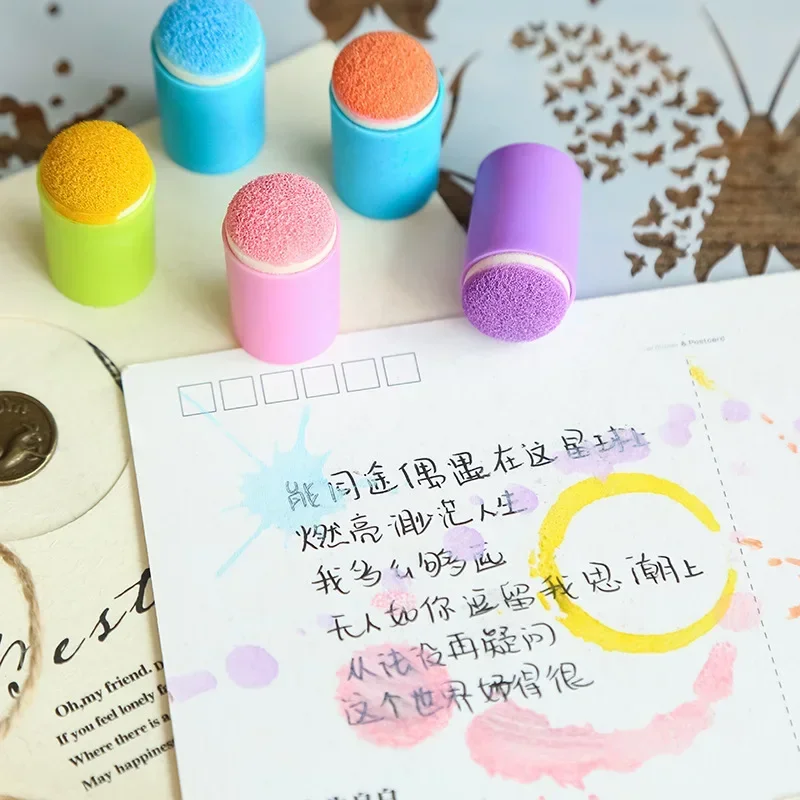 Puzzle painting craft kit Finger Painting Kit Drawing Stencils Colorful Inkpad DIY Scrapbooking Creative Stationery Paint Tool School Supplies
