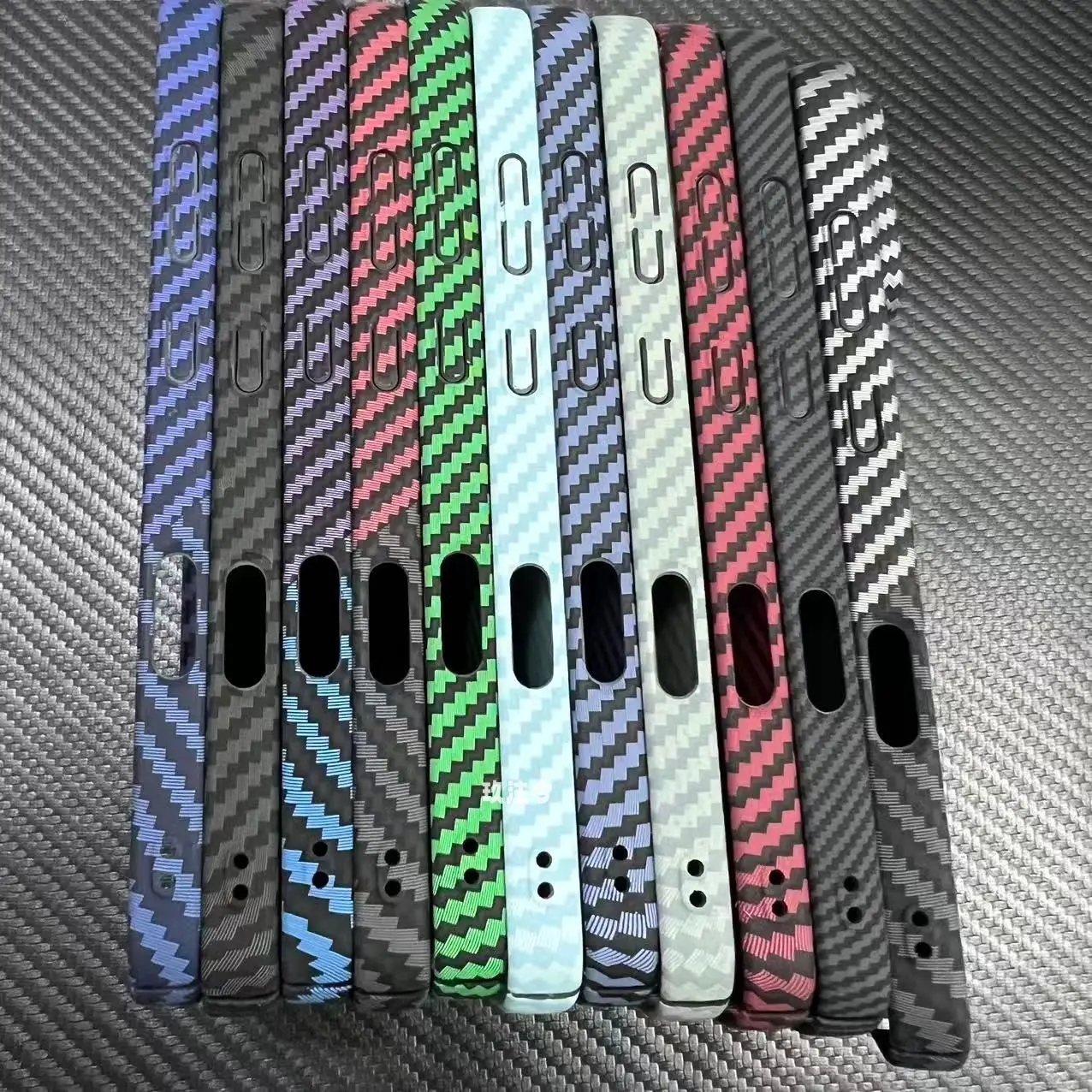 Luxury Kevlar Striped Shockproof Phone Case - Hard Shell Bumper Back Cover