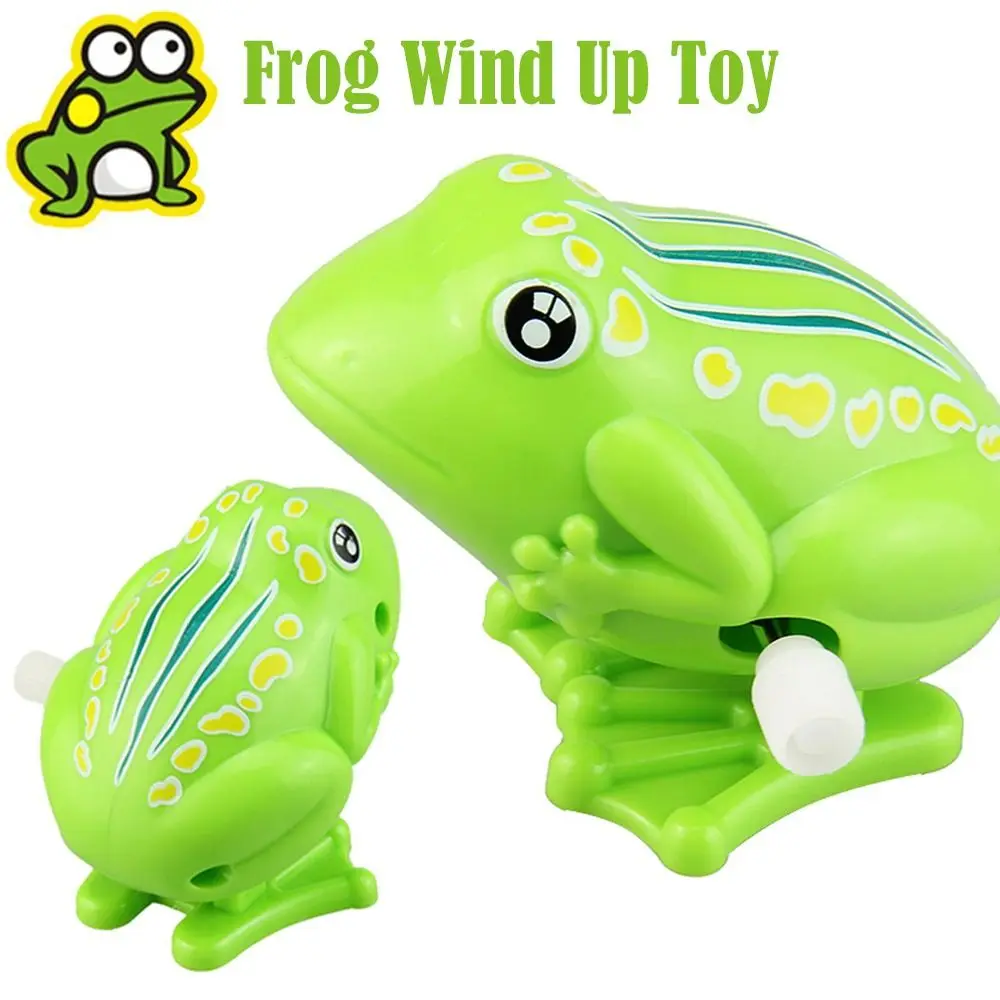 

4Pcs Plastic Wind Up Toy Cute Frog Classic Toy Jumping Toy Green Clockwork Toy Children