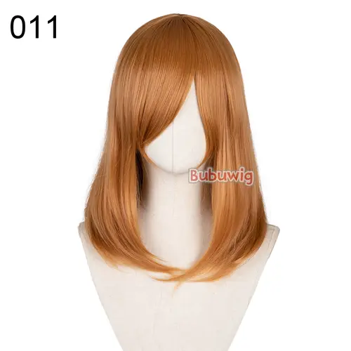 Bubuwig Synthetic Hair Over 100 Colors Fashion Classic 40cm Long Straight Anime Cosplay Wigs Pure Color Black Wig Heat Resistant - Image 36