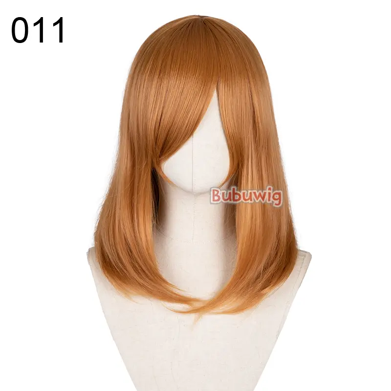 Bubuwig Synthetic Hair Over 100 Colors Fashion Classic 40cm Long Straight Anime Cosplay Wigs Pure Color Black Wig Heat Resistant - Image 36