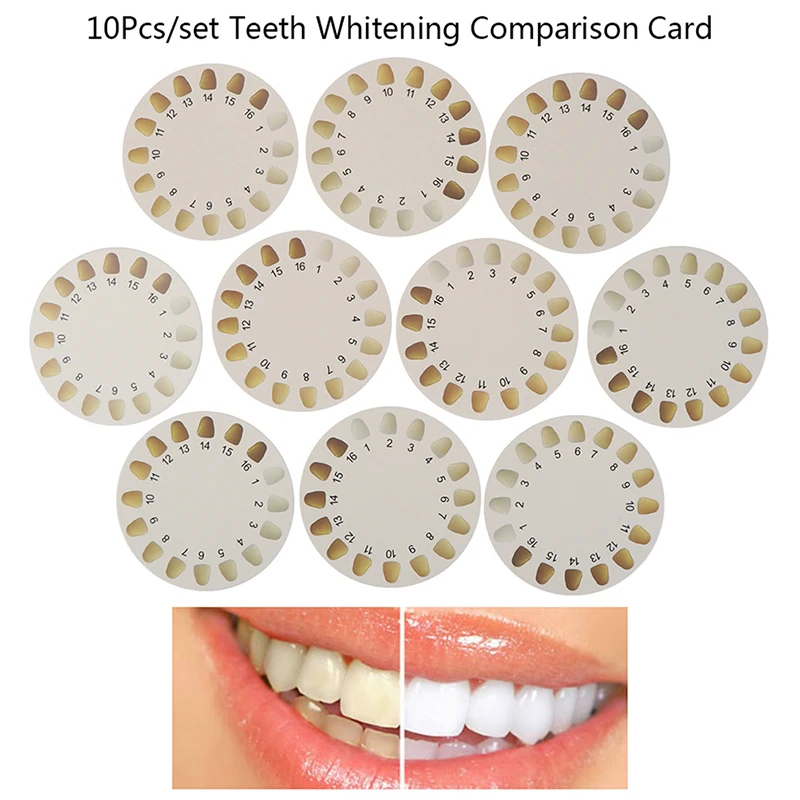 

10Pcs Dental Cold Light Teeth Whitening Color Palette Comparison Contrast Card
