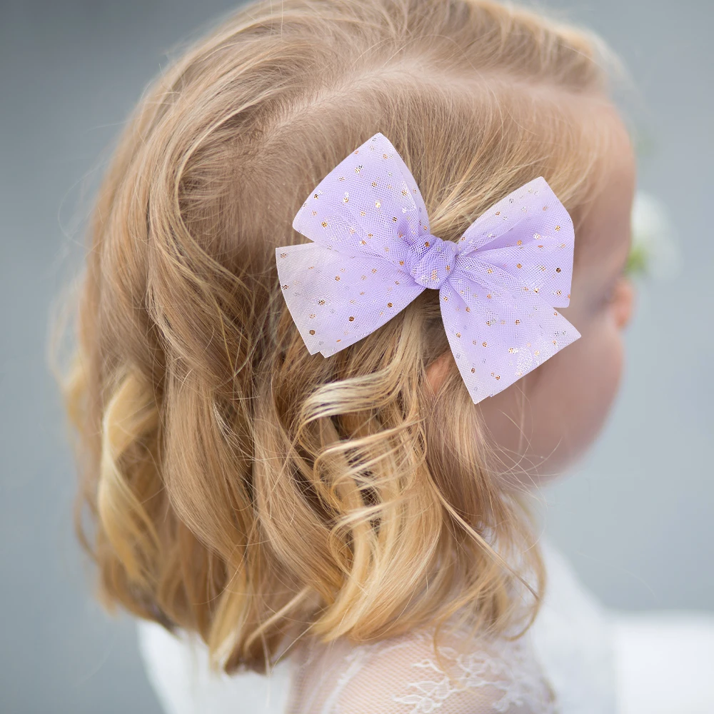 

Pink Princess Lovely Bows Hairclip Fresh Pastoral Mesh Printed Hairpin for Girl Handmade New Barrettes Romantic Hairgrips