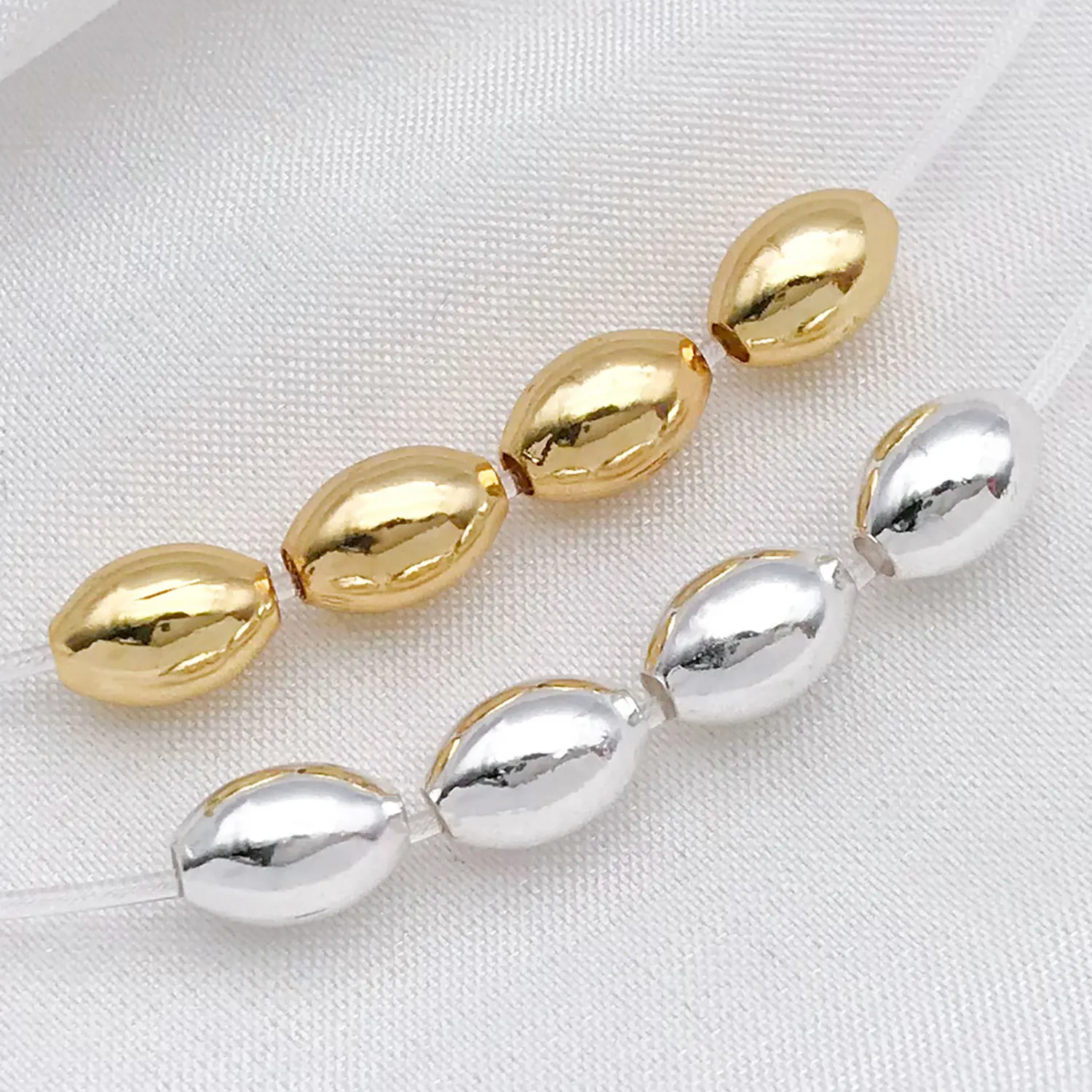 20 Stück 18K echt vergoldete Messingperlen, ovale Perlen, lose Perlen, Abstandsperlen für DIY-Armband, Halskette, Schmuckherstellung, Zubehör – Detail 3