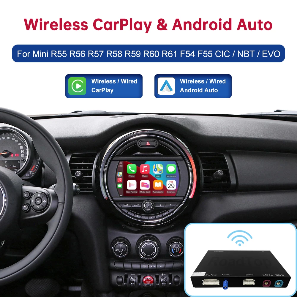 BMW車MINI CIC NBT EVO R55 R56 R57 R58 R59 R60 R61 F54 F55用CNワイヤレスAndroid ...
