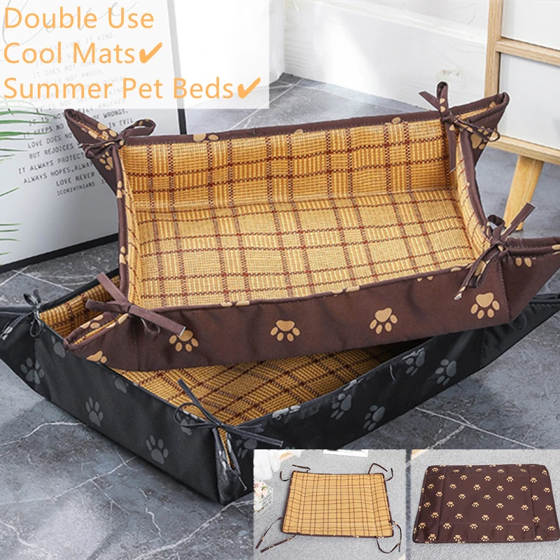 Summer Dog Beds Cooling Mat Cool Pad Rattan Mat For Dogs Cat
