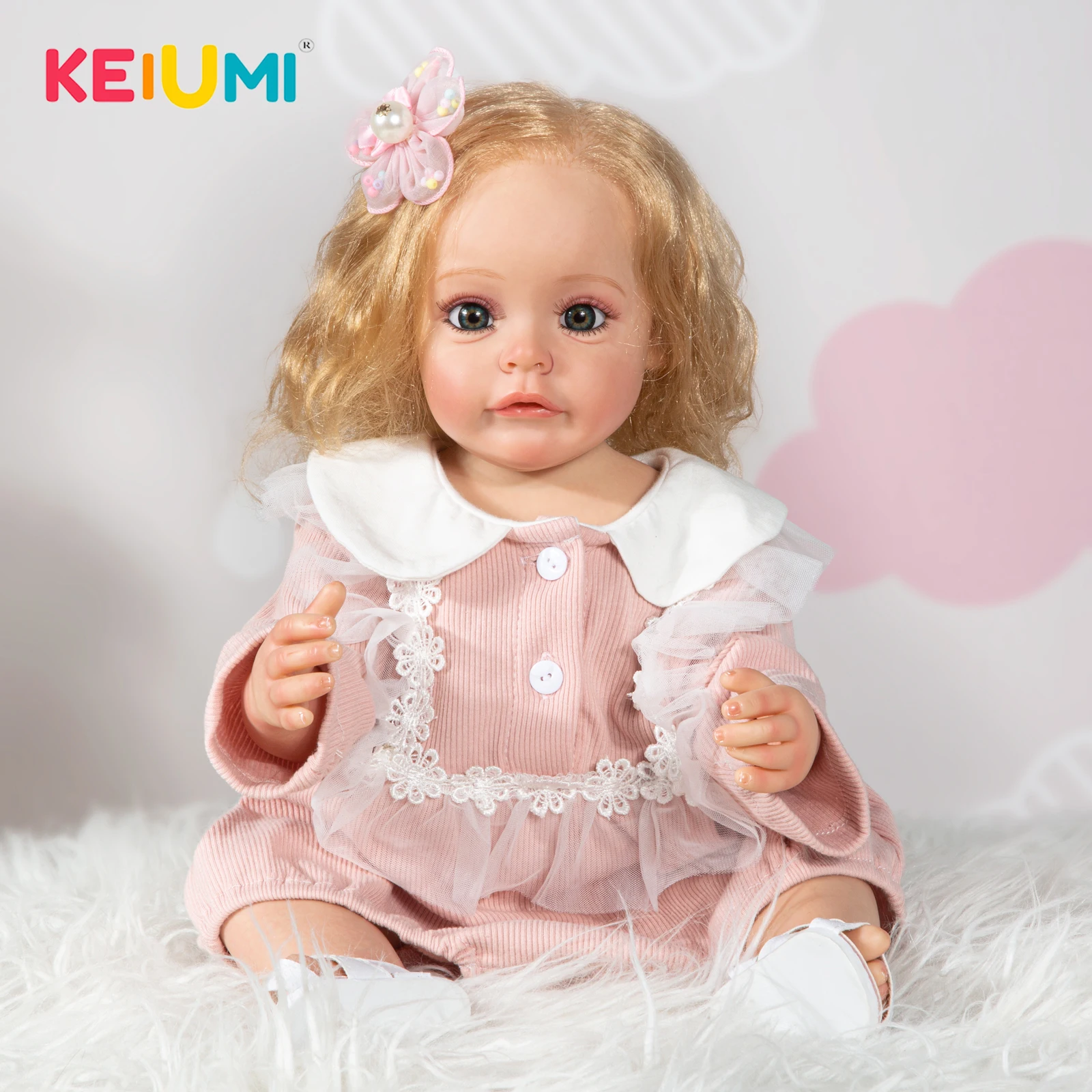 Кукла реборн силиконовая с волосами 55 см | Игрушки и хобби