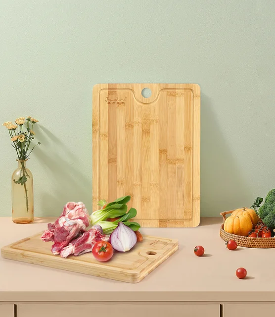 Jaswehome Organic Bamboo Cutting Board Set With Hang Hole Chopping Board  for Vegetables Meat Kitchen Bamboo Serving Board Set - AliExpress