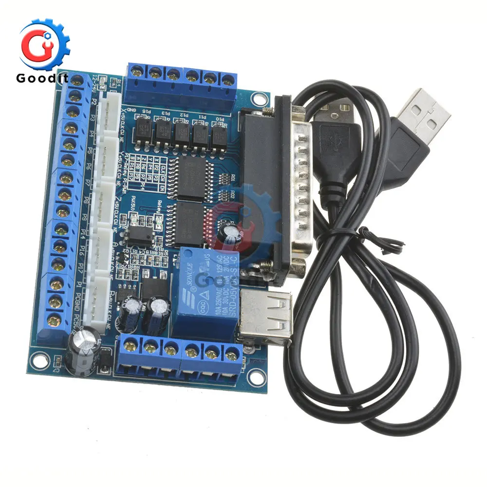 5 Axis Motor Driver Cnc Breakout Board With Usb Cable For Stepper Motor