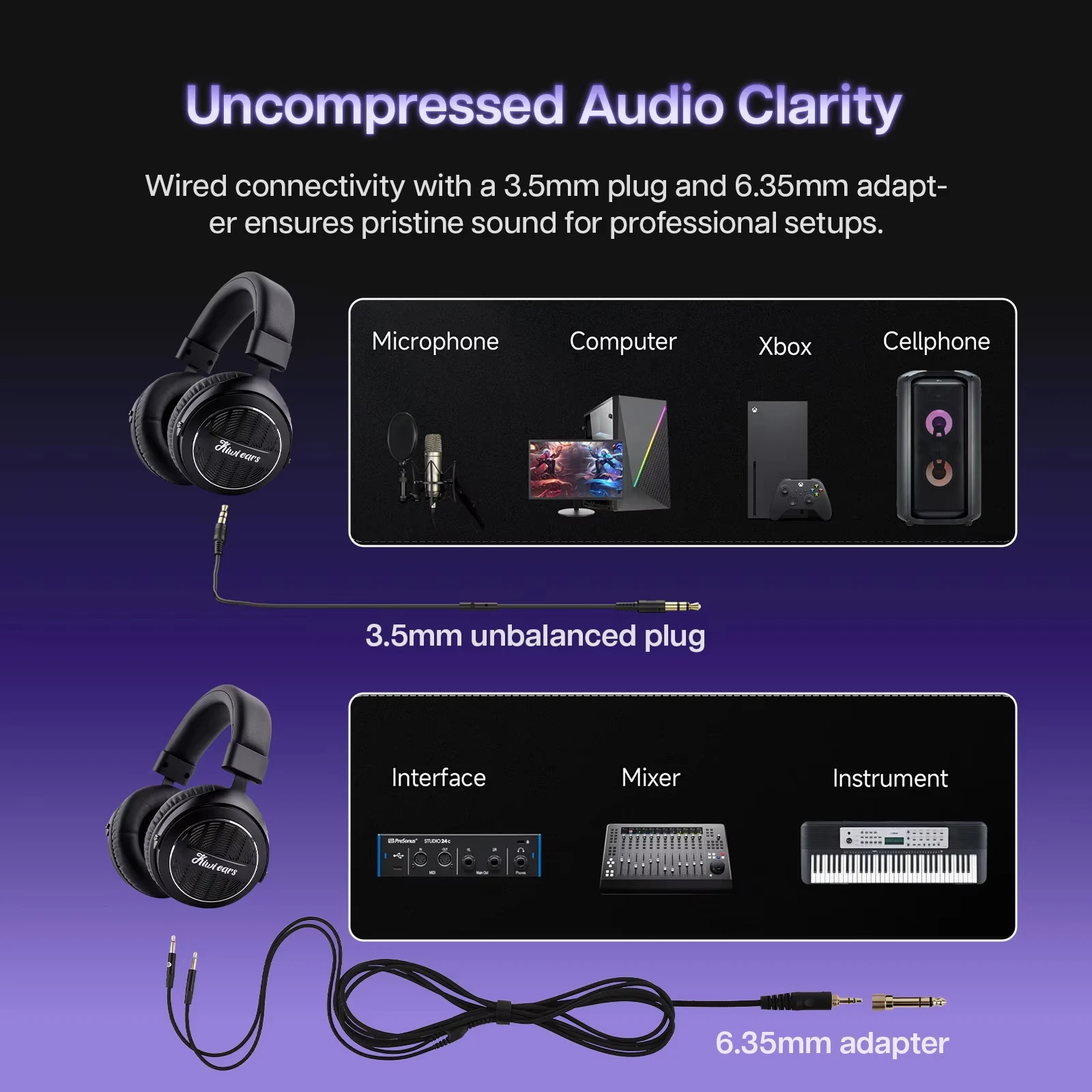 Kiwi Ears Ellipse Studio-Grade Dynamic Driver Headphones with Comfortable Design and Detachable Cable Design 5