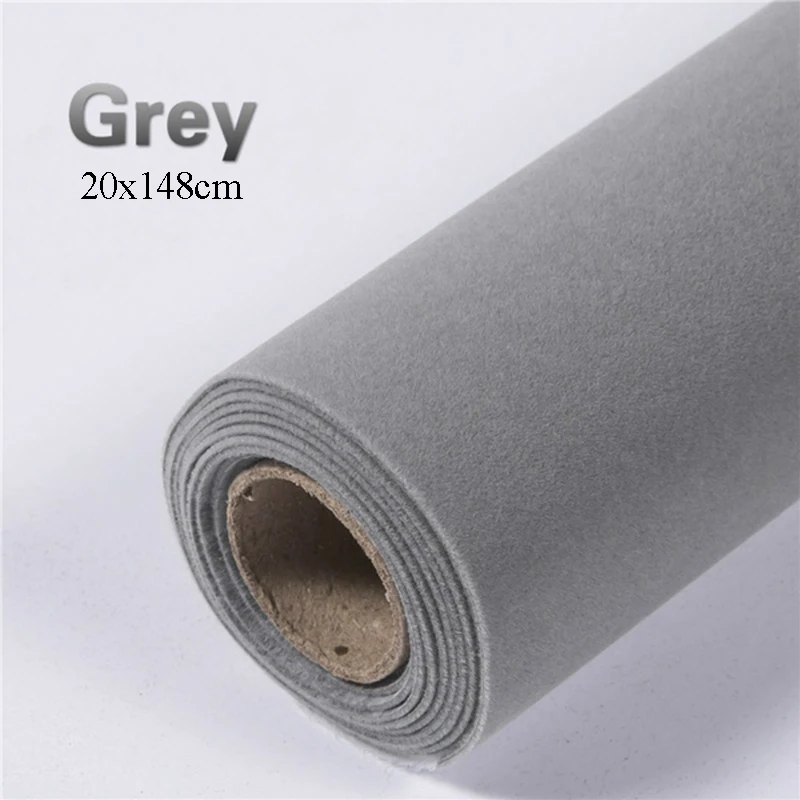 Velvet Cloth Self-Adhesive Interior Decoration Decal - Black, Gray, Red (20x148cm)
