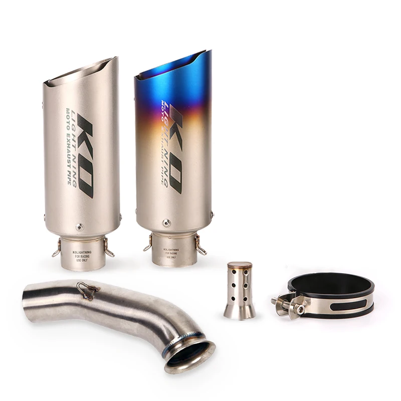

51MM Motorcycle Exhaust Pipe Escape Mid Link Pipe Muffler Stainless Steel Slip On Modified For RC390 RC 390 2017-2020 2018 2019