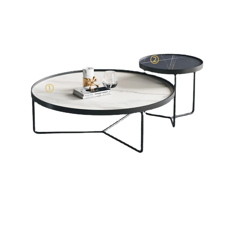 

YY Minimalist Style Light Luxury Modern Minimalist Stone Plate Coffee Table Combination Small Apartment Table