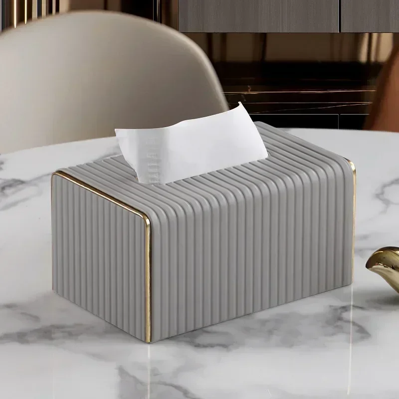 

Luxury European Box,high Home Decoraction Living Quality Leather Holder,hotel Decor Tissue Room Boxes Style