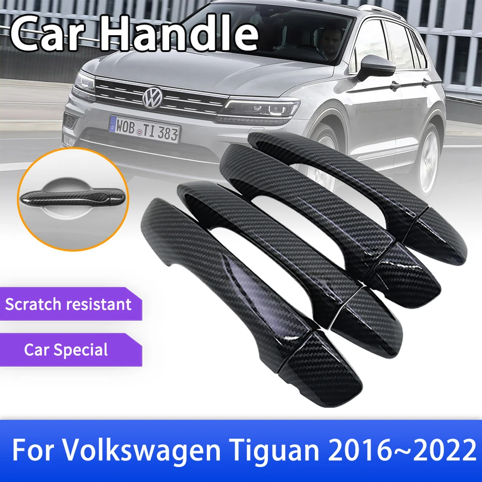 Carbon Fiber Türgriff Abdeckung Trim für Volkswagen VW Tiguan MK2 AD BW  2016 ~ 2022 Auto Schutzhülle Zubehör Aufkleber 2020 2021 - AliExpress