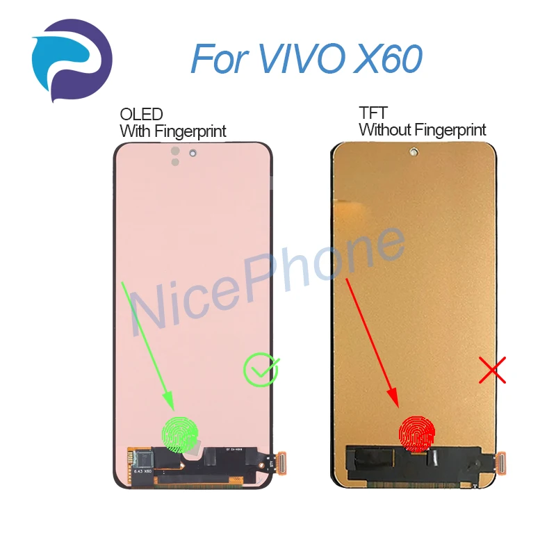 VIVO X60 LCD 스크린 및 터치 디지타이저 디스플레이, VIVO X60 LCD 스크린 디스플레이, 2340*1080 V2045