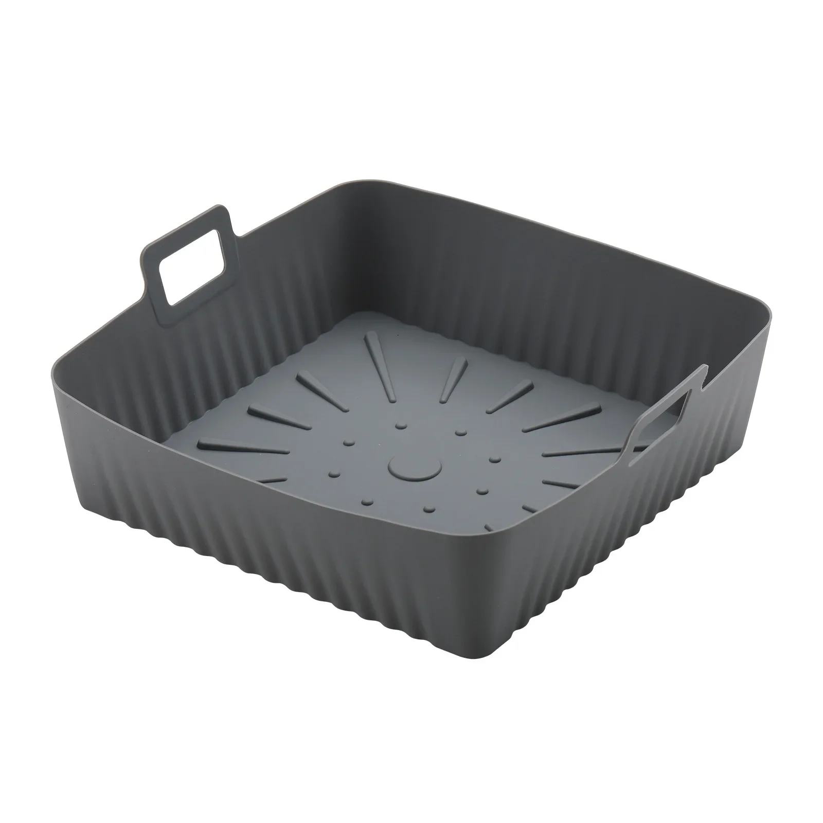 XXL 9-Inch Silicone Air Fryer Liners - 23cm Square Reusable Baking Tray, Oil-Free & Dishwasher-Safe