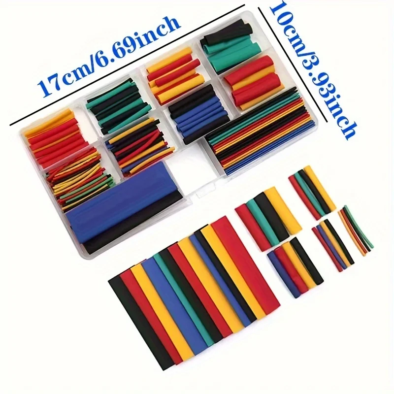 Heat Shrink Tubing 164/328pcs 2:1 Insulation Polyolefin Shrinking Assorted Tube Wire Cable Kit For Electrical Wiring and Repair