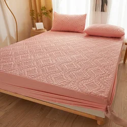 Ultimate Waterproof Quilted Mattress Protector - Breathable Antibacterial Fitted Sheet with Elastic Band - 140x200x28cm 1pc (Pink)