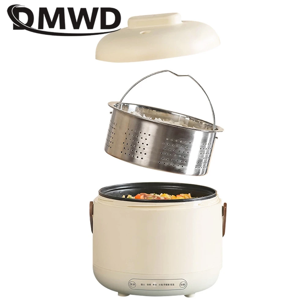 1.7L Electric Low Sugar Rice Cooker Portable Porridge Soup Cooking Machine Hotpot Food Steamer Warmer Frying Pan Breakfast maker 1