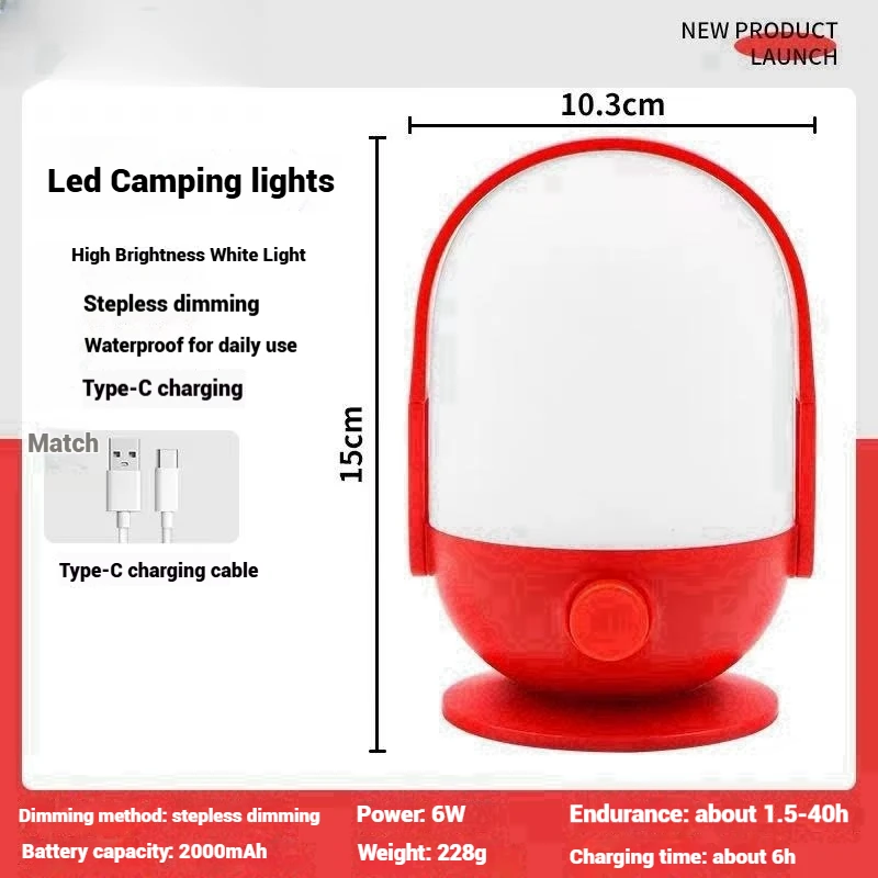 Camping Latern Waterproof Led Outdoor Light Portable Rechargeable Lamp With Rechargeable charging Travel lighting