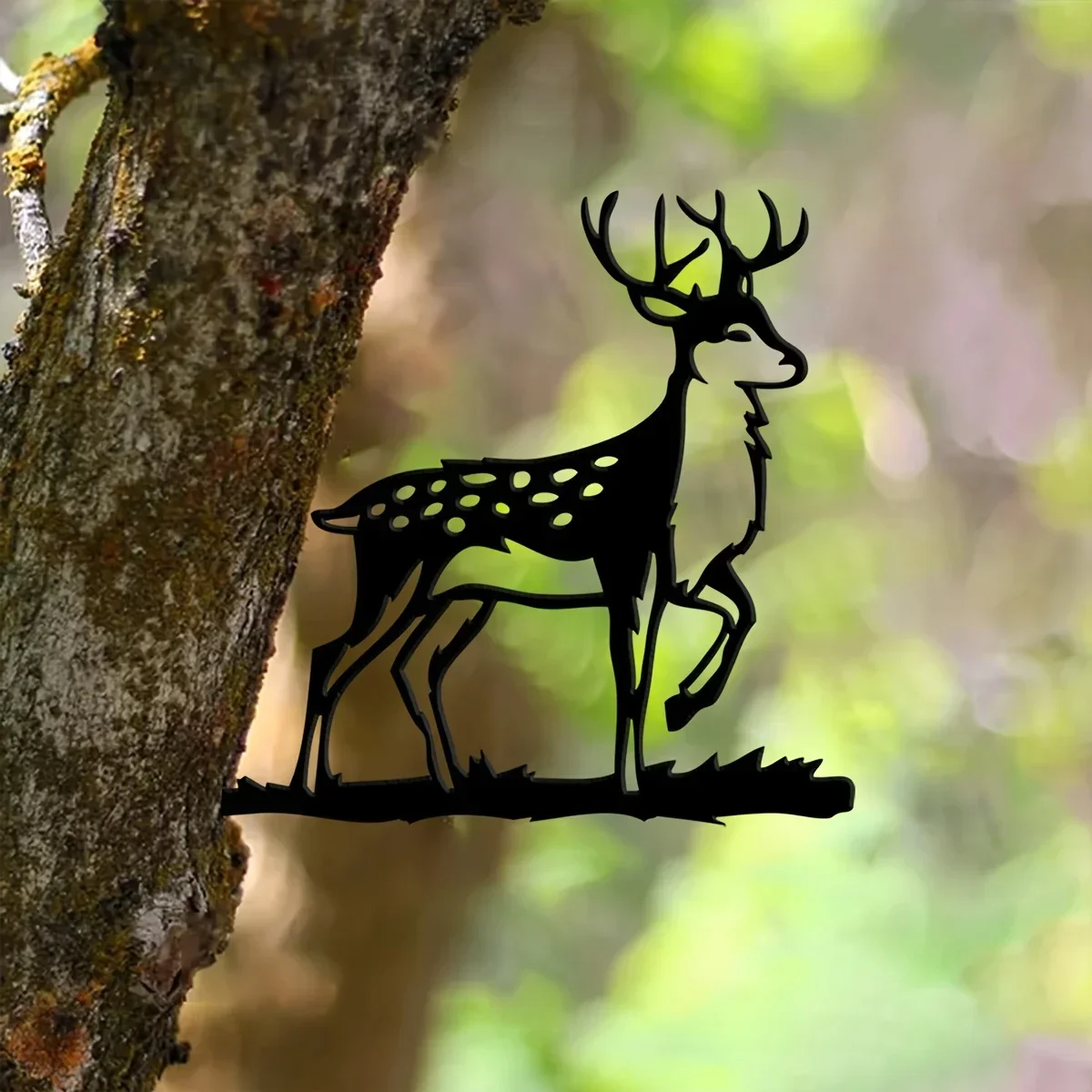 

HELLOYOUNG Metal Deer Buck or Doe Silhouette Home Decoration Garden Decor Metal Cutout Garden Art Wedding Anniversary or Housewa