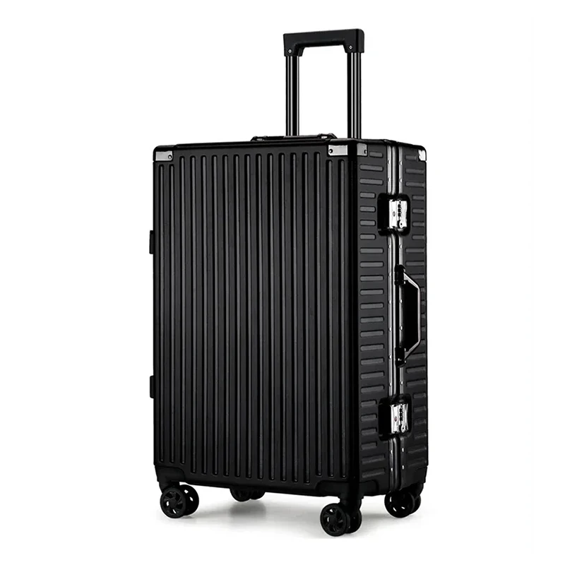 

Suitcase Aluminum Frame Can Sit Travel Suitcase Waterproof Travel bag Cabin Carry on Rolling Luggage 20 " Password Trolley Case