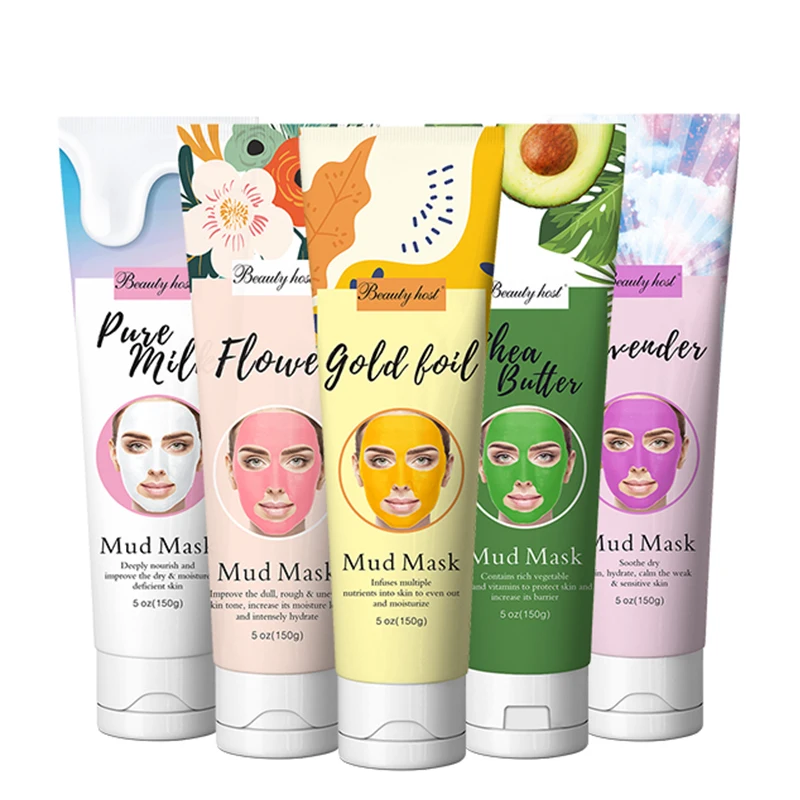 Flower Gold Lavender Shea Butter Milk Mud Mask Bright Skin Improve Dullness And Rough Skin Moisturizing Anti Aging Skin Care