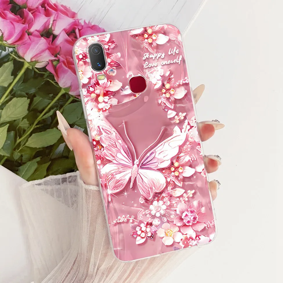 Clear Cute Cat Floral Soft Back Cover - Luxury Painted Design