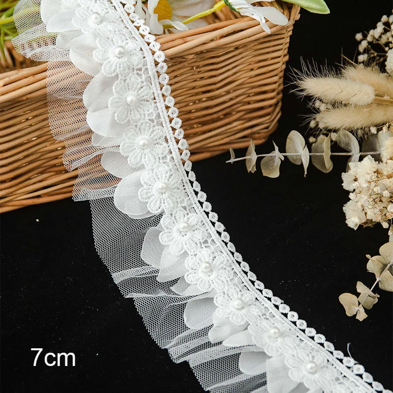 Wide Mesh Applique Embroidery Lace, Clothing Skirt, Curtain Trimming Accessories, Decoration Materials, 3 cm, 7 cm, 8cm, 1 Yard