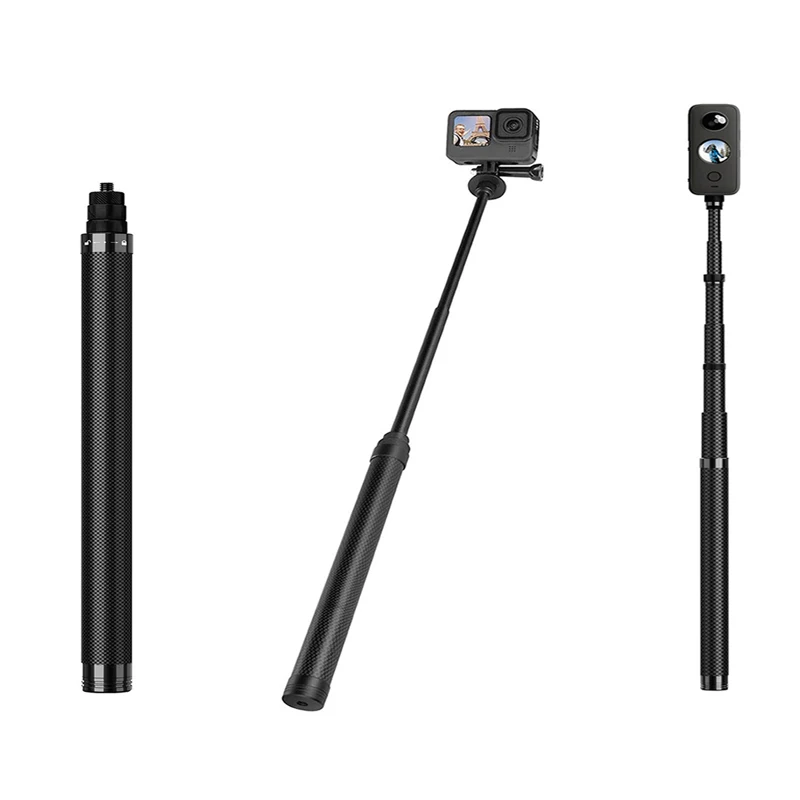 

116cm Carbon Fiber Monopod Selfie Stick Extendable With 1/4 Screw For GoPro Hero 10 9 8 7 6 Insta360 Osmo Action Camera