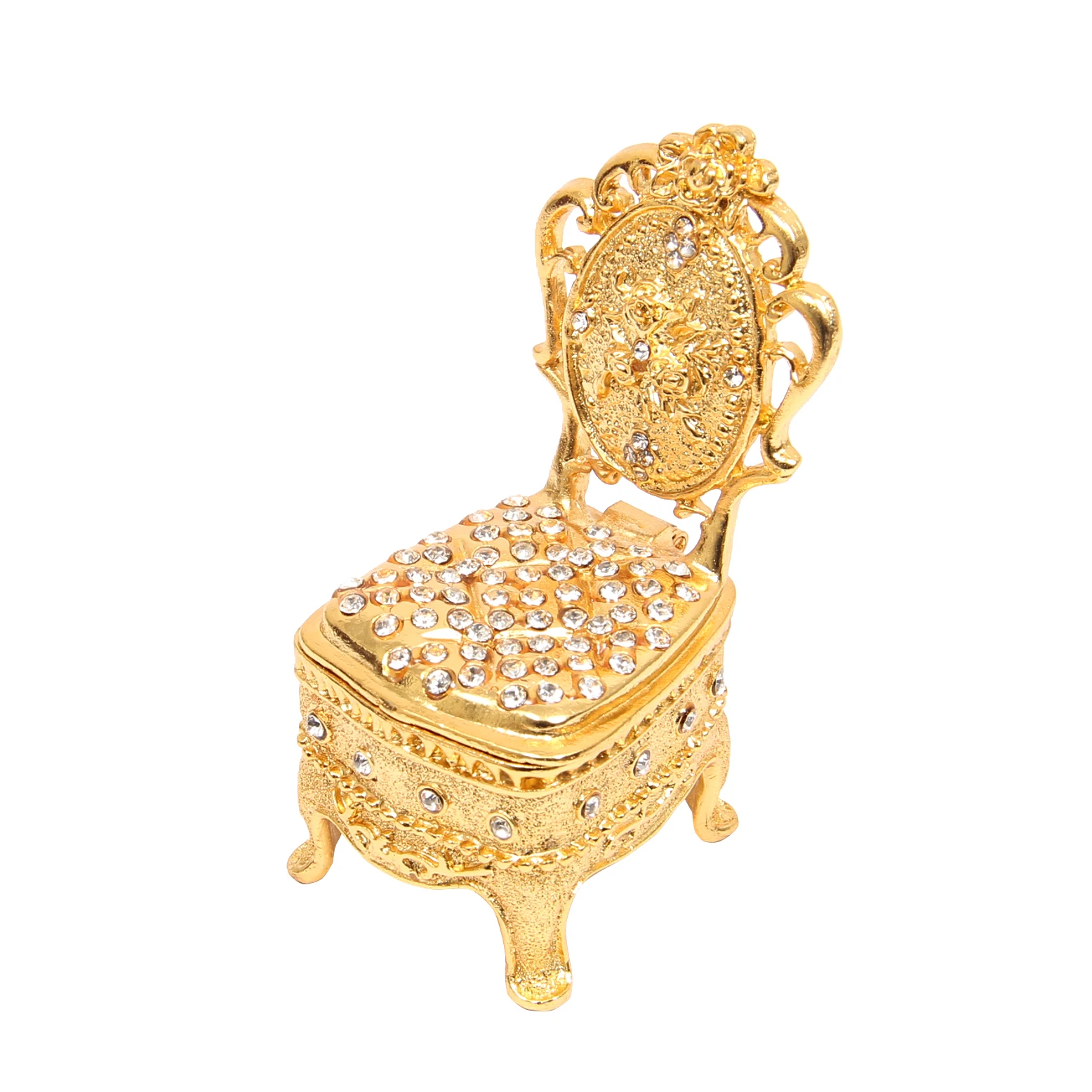 Qifu Create A Set of Gold Mini- Furniture with Full Rhinestones for Home Decor
