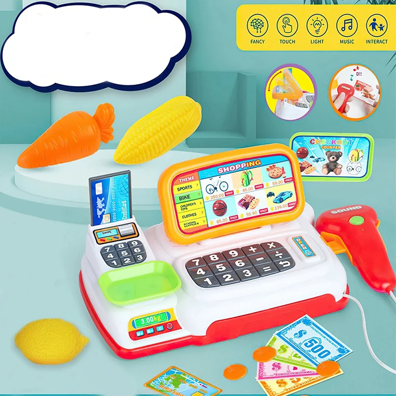 Simulation Cartoon Supermarket Cash Register Toy 1Pcs