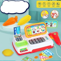 1Pcs Simulation Cartoon Supermarket Cash Register Toy Home Appliance Series Children Play Home Electric Lighting Sound Register 1